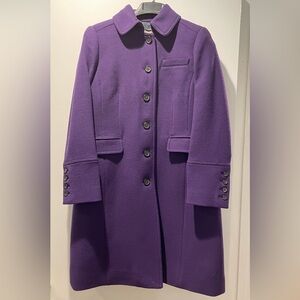 J. Crew Double Cloth Lady Coat Dark Eggplant Size P10, NWOT